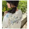 Camiseta de Manga Corta con Cuello Redondo y Bordado de Mariposa, Marca de Moda para Mujer, Nuevo Estilo Verano 2026, Top Holgado de Manga Media Nicho para Parejas