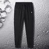 Pantalones casuales para hombre, de seda de hielo, finos, de secado rápido, deportivos, holgados, de talla grande, de primavera y otoño, de pierna recta.