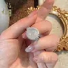 Anillo con Incrustaciones de Ágata Natural, Anillo de Calcedonia para Mujer Estilo Nuevo, Anillo Grande Huevo de Paloma Estilo Chino Nuevo, Regalo para Mejor Amiga o Mamá