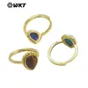 WT-R509 clásico personalizado colorido gema en forma de gota piedra lunar amatista se puede usar como joya de anillo de aniversario