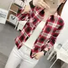 Camisa a Cuadros Estilo Estudiante para Mujer Manga Larga Estilo Coreano Holgada Nueva Primavera y Otoño 2025 Estilo Preppy Camisa Exterior Top para Mujer