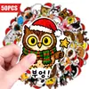 Compra transfronteriza directa de 50 pegatinas creativas personalizadas de animales lindos con temática navideña, estilo coreano, para mascotas, calcomanías impermeables