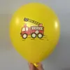 Balões Impressos Transfronteiriços 12 polegadas Tema Carro de Bombeiro Balões de Aniversário Decoração de Cena de Feriado Infantil Impressão de Balões