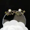 Pendientes de alta calidad para todo tipo de atuendos, pendientes de moda para hombres y mujeres, letras de pedrería, todo a juego, pasador de plata s925, accesorios de aleación