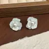 Pendientes de Perla con Flores Frescas de Primavera para Mujer, Lujo Ligero, Gama Alta, Pendientes de Botón Únicos y Hermosos, Pendientes Super de Hada y Exquisitos