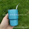 Novo Copo Mini para Licor de 3 oz, Copo de Café Espresso, Copo com Canudo de Aço Inoxidável com Pintura Diamante de Camada Dupla