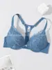 Fabricante Especializado en Venta al por Mayor Transfronteriza Popular Europeo y Americano Cómodo Aro de Acero Sujetador de Encaje Sexy Francés Botón Frontal Hermoso Espalda Sujetador