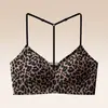 Camisola sexy de decote V brilhante com lindo design nas costas, sutiã feminino sem fio com bojos fixos, regata feminina respirável, confortável e sem costura