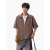 NASA SOBRE Camisa Falsa de Duas Peças Estilo Old Money para Homens, Verão Soltinha, Polo Casual Tendência de Manga Curta de Alta Qualidade