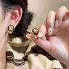 Outono Inverno Maillard Brincos de Pérola Estampa de Leopardo Moda Feminina Presilhas de Orelha 2026 Novos Versáteis Luxo Leve Cesta de Legumes Acessórios de Brincos