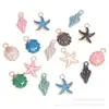 Acessórios de Joias Artesanais Série Oceano 15 Peças Concha, Estrela-do-Mar, Concha Pingente Pulseira Colar DIY