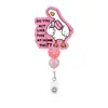 Porta credencial de identificación con clip para documentos, decoración de cuenta de bola de diamante rosa hecha a medida profesional, con hebilla de fácil extracción, regalo sorpresa para el lugar de trabajo