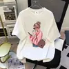 Nueva Camiseta de Mujer Verano Moda Estampado Coreano Manga Corta Casual Cuello Redondo Top Estilo Harajuku Casual Europeo y Americano