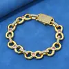 Pulseira Europeia e Americana Transfronteiriça de Zircônia 12mm Corrente Infinita em Forma de 8 Zircônia Redonda Rosa Joias Hip-Hop Pulseira Masculina Personalização