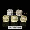 Joyería Jingdian cristal de limón natural nube trasera cuadrado marca diy joyería agujero pasante accesorios antiguos accesorios de cuentas al por mayor