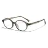 Armação de Óculos Nerd Ultra Leve com Armação Pequena Oval Tr para Mulheres, Armação para Miopia Estilo Soft Girl com Filtro de Luz Azul, Lente Espelhada Lisa Tendência