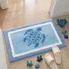 Alfombrilla de baño de alta gama, con patrón de conchas de sal marina estilo coreano, de felpa, antideslizante y absorbente, para el baño o el inodoro