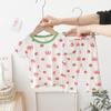 Conjunto de Casa Verão Novo Estilo Ocidental Estilo Coreano Pijama Fresco de Seda de Gelo para Meninas Conjunto