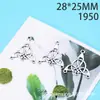 Acessórios de joias NIANXING 28*25mm brincos de triângulo de liga pendurados figura geométrica retrô