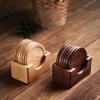 Posavasos de Madera Personalizado para Taza de Té, Estilo Japonés Antideslizante para Taza de Agua y Café, Posavasos Resistente al Calor de Madera Maciza de Nogal Negro