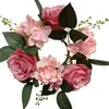 Guirnalda Simulada de Velas de 20 cm Rosa Planta Verde Europea Decoración de Navidad Ventana Mesa de Comedor Arreglo de Boda Flores Artificiales