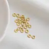 Anel de Conexão para Contas de Cordão Trançado Redondo Fechado de 4mm Preenchido com Ouro 14K Acessório DIY Fecho Argola Final