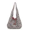 Bolso de Hombro de Doble Cara con Estampado de Leopardo de Lunares Estilo Coreano 2026 Gran Capacidad Versátil Bolso Tote para Viajes