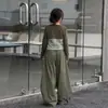Conjunto de Primavera y Otoño para Niñas 2026 Nuevo Informal Estilo Coreano Niña Ropa para Niños Mediana y Grande Falso Dos Piezas Rayas Base Pantalones Casuales