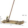 Venta al por mayor de fábrica ceremonia del té cultural barco de metal fila de bambú inserto pequeño para incienso artesanías antiguas decoración mesa de té del hogar incienso de hilo