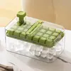 Forma de Gelo com Prensa, Bandeja de Gelo, Gadget para Fazer Gelo com Tampa, Caixa de Gelo Caseira de Grau Alimentício, Caixa de Armazenamento para Geladeira Doméstica