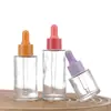 Botella de Vidrio Esmerilado para Aceite Esencial Alta Apariencia Botella Gotero de Goma Macaron Botella Transparente para Decantar Sérum Cosmético