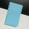 Accesorios para Cuaderno de Anillas A6 Azul Núcleo de Reemplazo Desmontable para Cuaderno Pegatina de 6 Agujeros Presupuesto Bolsa de PP