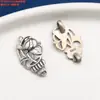 Plata de Ley Moneda de Flor Pequeña Loto Murciélago Anillo Doble Accesorios Retro Viejo DIY Hecho a Mano Material para Abalorios Accesorios de Joyería