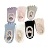 Calcetines de Cinco Dedos con Adorno de Encaje Estilo Ballet, Calcetines Deportivos Antideslizantes Profesionales, Calcetines para Pilates, Calcetines para Piso de Interior de Danza Fitness