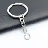Llavero de Anillo Plano de Metal con Ojal y Broche de Langosta Cadena para Llavero Accesorios para Joyería Hecha a Mano DIY En Stock Venta al por Mayor