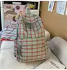 Mochila Escolar Xadrez Estilo Coreano, Design de Nicho Estilo Ins para Meninas Soft Estudantes Universitárias, Mochila Leve Fofa para Alunos do Ensino Fundamental e Médio