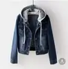Chaqueta corta de mezclilla para mujer, primavera y otoño, estilo coreano, nueva chaqueta con capucha de manga larga ajustada, top versátil para estudiante, otros