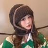 Gorro Protector de Orejas para Mujer, Gorro de Lana de Cordero Tejido de Alta Calidad, Gorro de Lana Cálido y a Prueba de Frío para Exteriores, Gorro Coreano Grande Protector de Orejas para Mujer