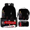 Monstruo de Pelo Verde Grinch Transfronterizo Nueva Mochila Escolar Mochila de Dibujos Animados Set de Tres Piezas Bolso Estuche para Lápices