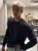 Sudadera Bordada de Panal Estilo Americano para Hombre, Camiseta de Manga Larga de Felpa Waffle con Cuello Redondo para Otoño e Invierno, Camiseta Base para Fitness