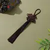 Pingente longo com borla estilo chinês, pequeno nó chinês vermelho, borla de nó quadrado para atacado, pequeno ornamento de nó chinês