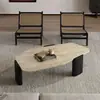 Mesa de centro estilo wabi-sabi, mesa de centro criativa em travertino irregular para sala de estar, mesa de chá, mesa de centro para recepção de hotel/pousada.