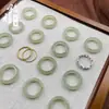 Anillo de Aventurina Natural, Anillo de Banda Lisa de Aventurina Verde Translúcido como Hielo, Nuevo Anillo de Jade Estilo Chino, Fábrica de Joyería Decorativa