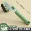 Cepillo Mágico para Limpiar Ollas con Dispensador Automático de Líquido, Mango Largo, Hecho de Fibra de Coco y Sisal, No Daña las Ollas, Adecuado para Sartenes Antiadherentes, Puede Contener Detergente