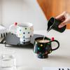 Taza de cerámica con forma de copa de lunares, taza de aspecto elegante, taza de café creativa para oficina, taza de agua para el hogar, taza personalizada
