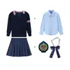 Suéter tres piezas ropa de clase ropa de otoño estilo británico ropa de jardín de infantes primavera estudiantes de primaria ropa de clase de verano Traje de uniforme escolar niños