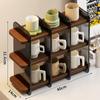 Estante de Almacenamiento para Cafetera, Encimera de Cocina Estilo Antiguo, Estante de Almacenamiento para Horno de Microondas, Estante de Exhibición para Tazas de Té y Juegos de Té, Cajón para Tazas