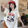 Playera de Manga Corta con Estampado de Dibujos Animados de Betty para Mujer Verano 2025 Verano Estilo Coreano Holgada Estilo Puro Lujuria Casual Cuello Redondo