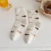 Calcetines de tubo medio para mujer, Calcetines de primavera y verano, Calcetines de algodón con diseño de chica linda de dibujos animados estilo japonés, Calcetines de dibujos animados