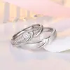 Anillos de Pareja para Larga Distancia para Hombres y Mujeres, Anillos Sencillos y de Alta Gama con Circonia Incrustada de Diamantes, Anillos Abiertos de Moda y Personalizados